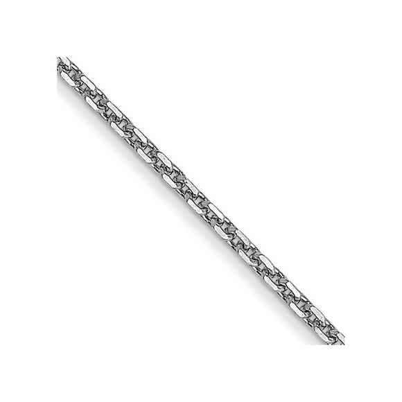 14k White Gold 16 inch .95mm Diamond-cut Cable Lobster Clasp Chain